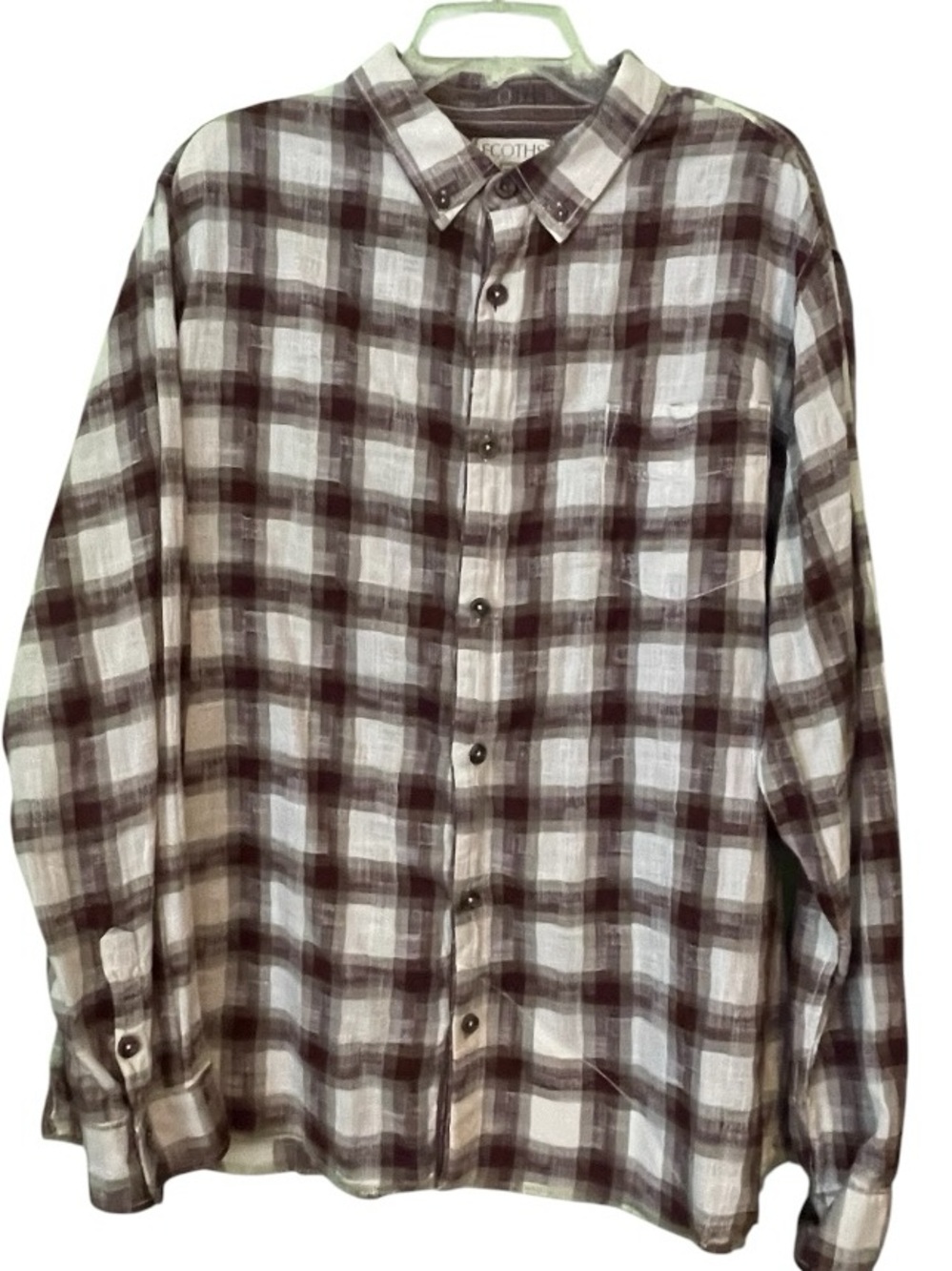 Ecoths Heywood 100% Organic Cotton flannel button down shirt. Size XXL GUC - Picture 5 of 10